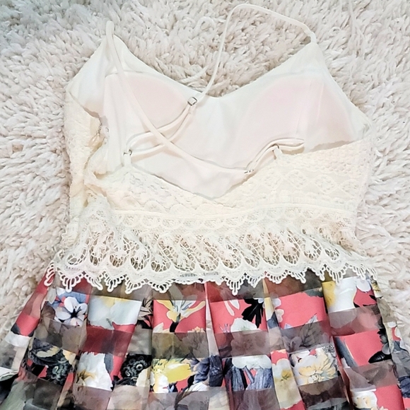 Papaya dress white whit pink size M - Picture 4 of 4